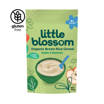 Baby Cereal - Organic Brown Rice Apple & Spinach Little Blossom 6M+ (150g)*