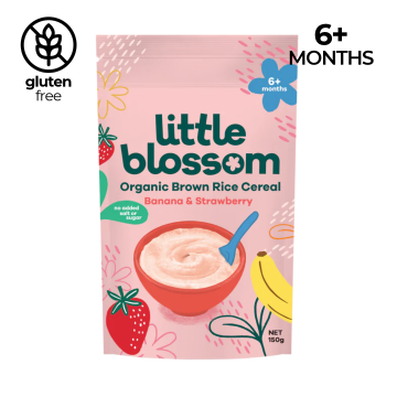 Baby Cereal - Little Blossom Organic Brown Rice Banana & Strawberry 6M+ (150g)