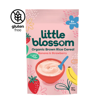 Baby Cereal - Organic Brown Rice Banana & Strawberry Little Blossom 6M+ (150g)*